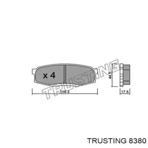 Задние тормозные колодки 8380 Trusting