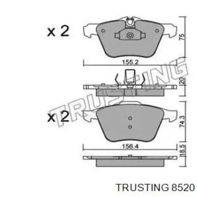 Передние тормозные колодки 8520 Trusting