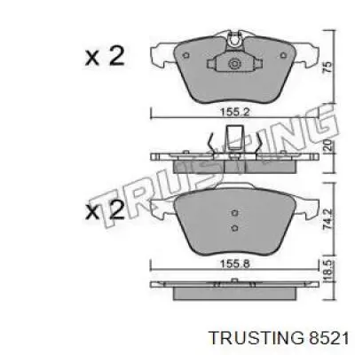 Передние тормозные колодки 8521 Trusting