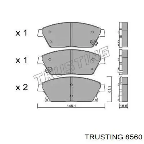 Передние тормозные колодки 8560 Trusting