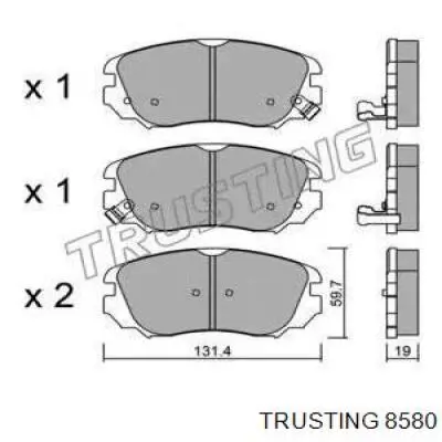 Передние тормозные колодки 8580 Trusting