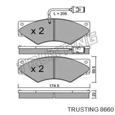 Передние тормозные колодки 8660 Trusting