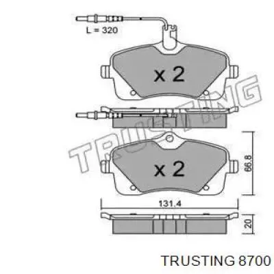 Передние тормозные колодки 8700 Trusting