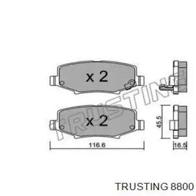 Задние тормозные колодки 8800 Trusting