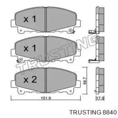 Передние тормозные колодки 8840 Trusting