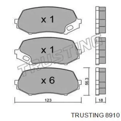 Передние тормозные колодки 8910 Trusting