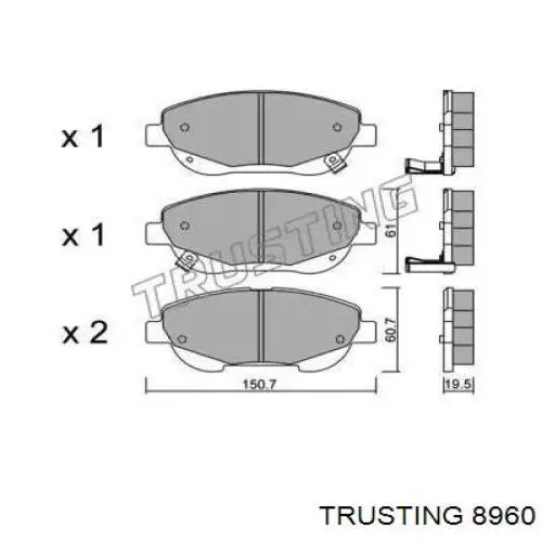 896.0 Trusting передние тормозные колодки