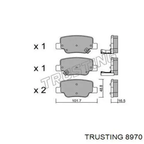 Задние тормозные колодки 8970 Trusting