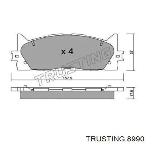 Передние тормозные колодки 8990 Trusting