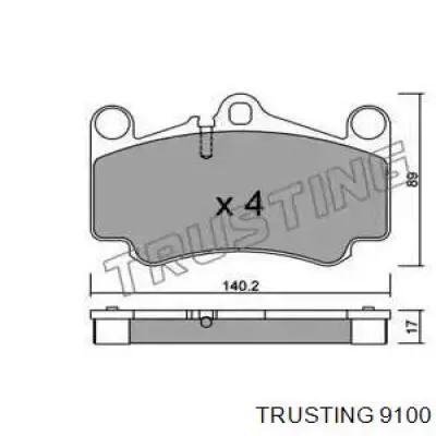 Передние тормозные колодки 9100 Trusting