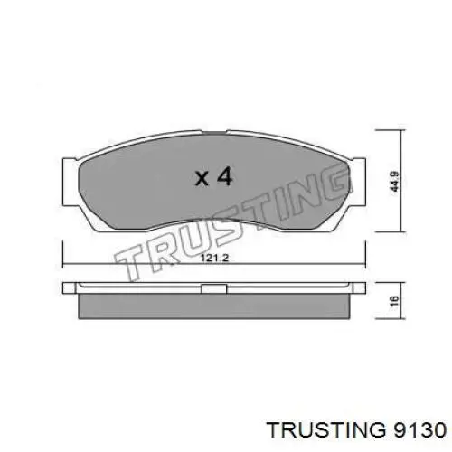 Монтажный комплект задних барабанных колодок 9130 Trusting