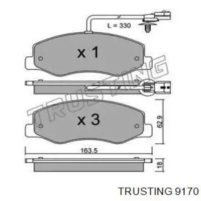 Задние тормозные колодки 9170 Trusting