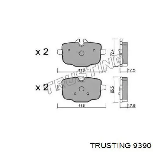 939.0 Trusting колодки тормозные задние дисковые