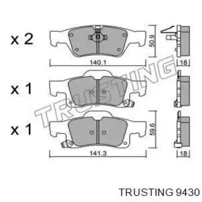 Задние тормозные колодки 9430 Trusting