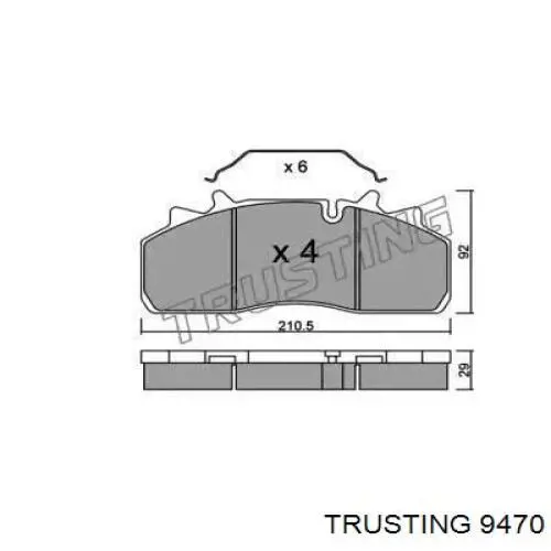 Передние тормозные колодки 9470 Trusting