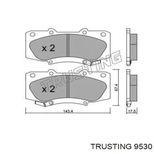 953.0 Trusting колодки тормозные передние дисковые