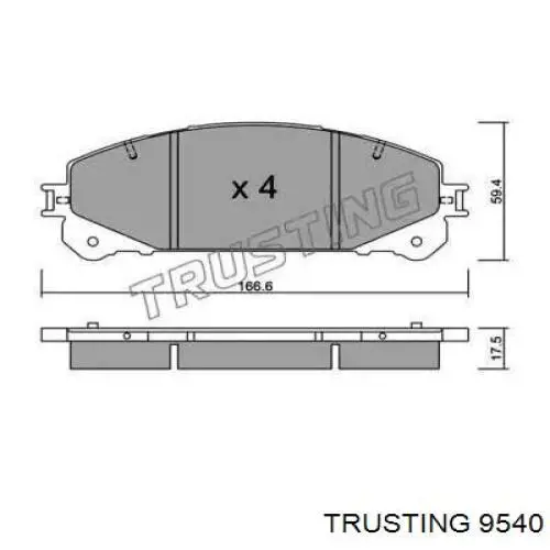 Передние тормозные колодки 9540 Trusting