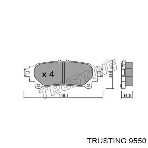 Задние тормозные колодки 9550 Trusting