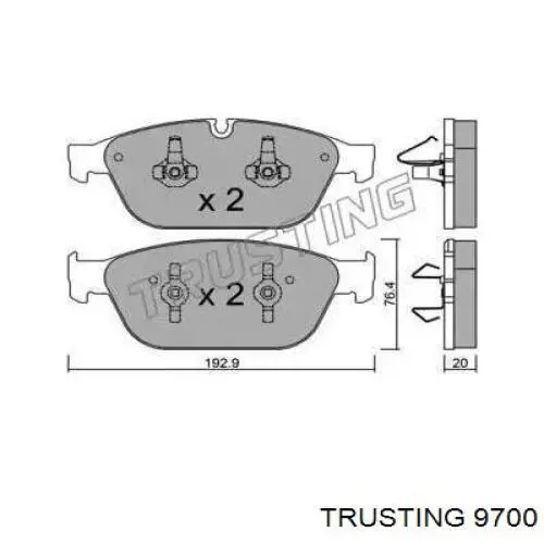 Передние тормозные колодки 9700 Trusting