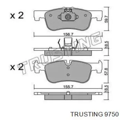 Передние тормозные колодки 9750 Trusting