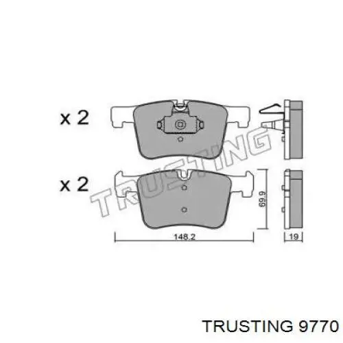 Передние тормозные колодки 9770 Trusting