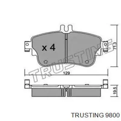 Передние тормозные колодки 9800 Trusting