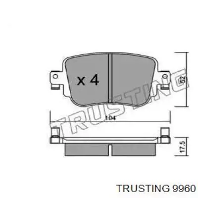 Задние тормозные колодки 9960 Trusting