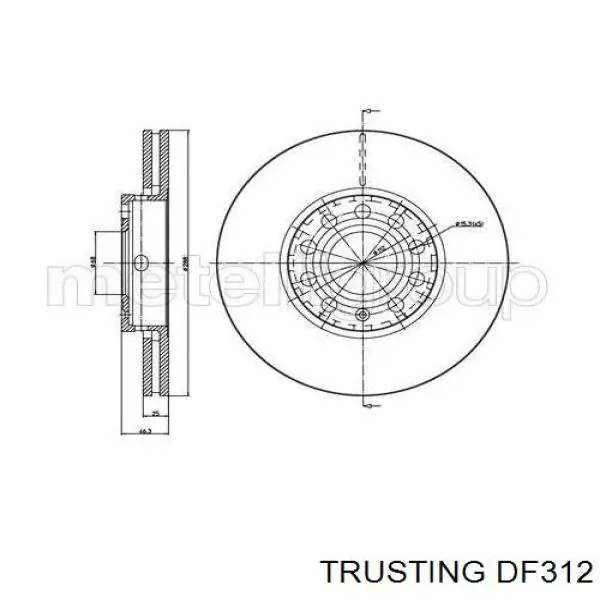 DF312 Trusting диск тормозной передний