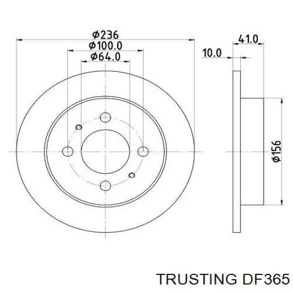 DF365 Trusting диск тормозной задний