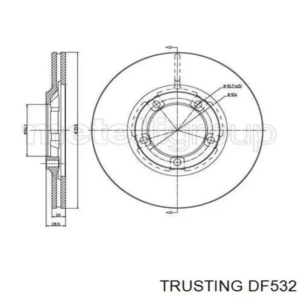 DF532 Trusting диск тормозной передний
