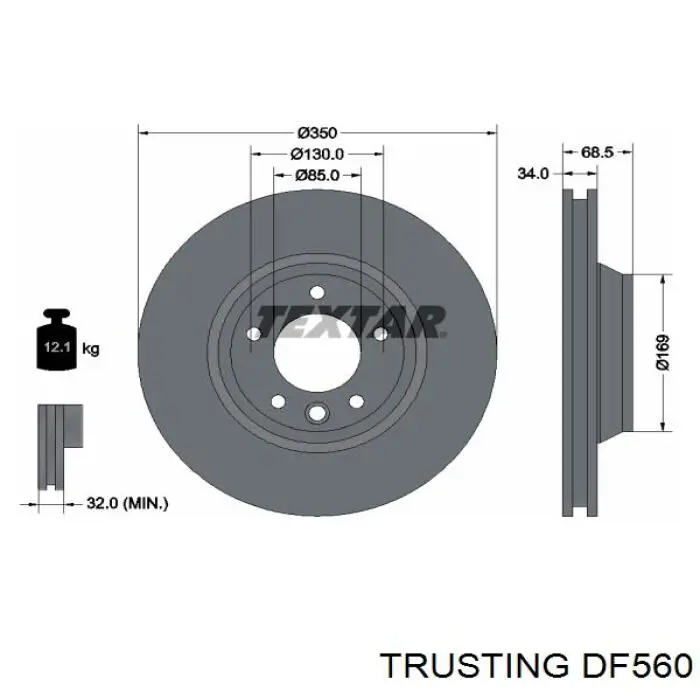 DF560 Trusting диск тормозной передний