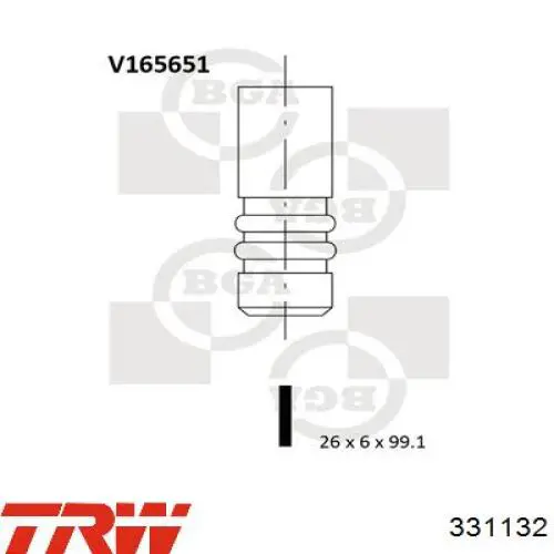 Válvula de escape 331132 TRW