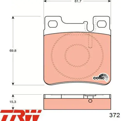 Колодки дисковые  TRW 372 цена, от 10.19 USD