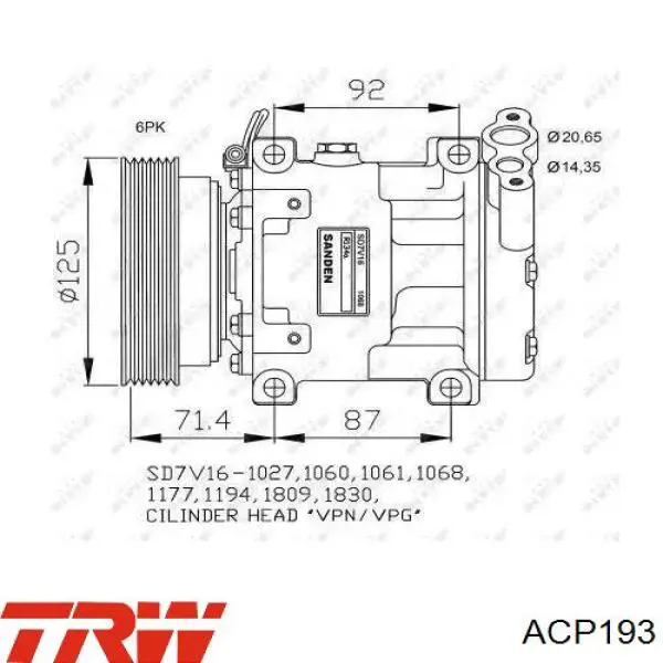 Купить 1140543 Renault (RVI) Компрессор климатической установки