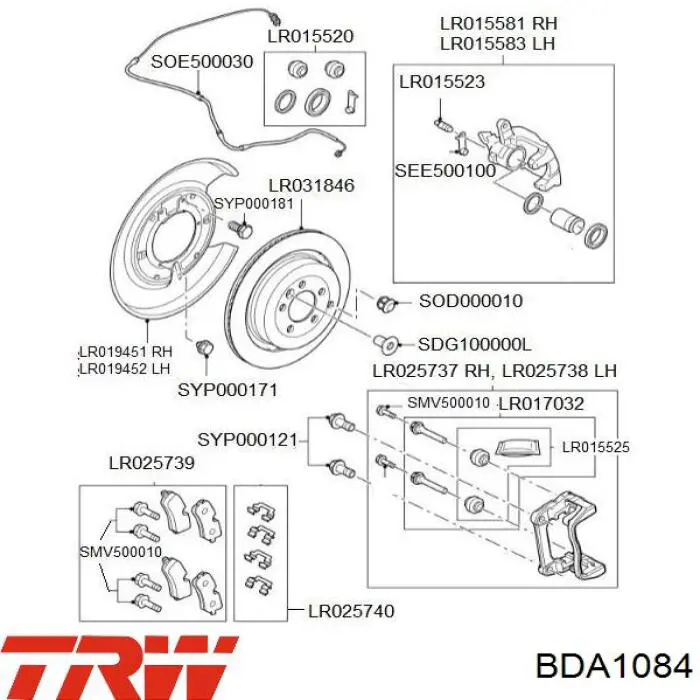 Скоба тормозного суппорта заднего TRW BDA1084 цена, от 80.92 USD