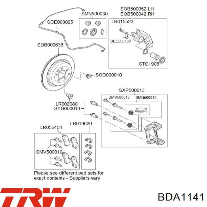 Скоба тормозного суппорта заднего TRW BDA1141 цена, от 47.77 USD