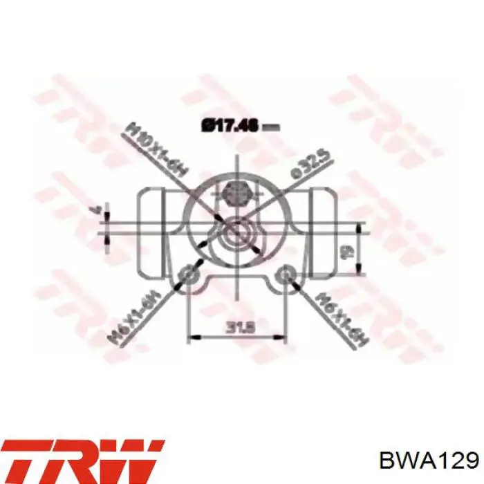 Цилиндр тормозной колесный рабочий задний TRW BWA129