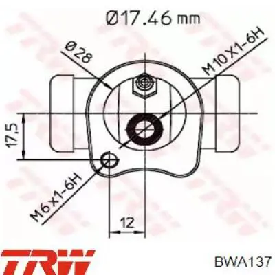BWA137 TRW цилиндр тормозной колесный рабочий задний
