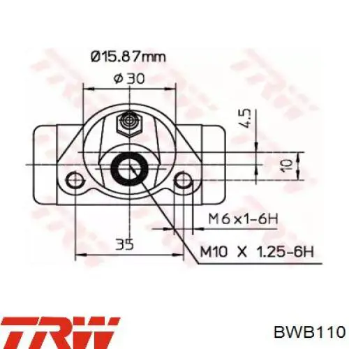 Цилиндр тормозной колесный BWB110 TRW