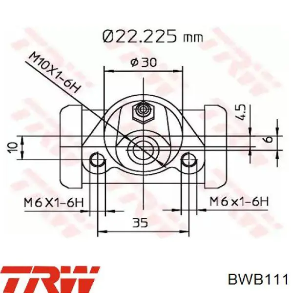 BWB111 TRW цилиндр тормозной колесный рабочий задний