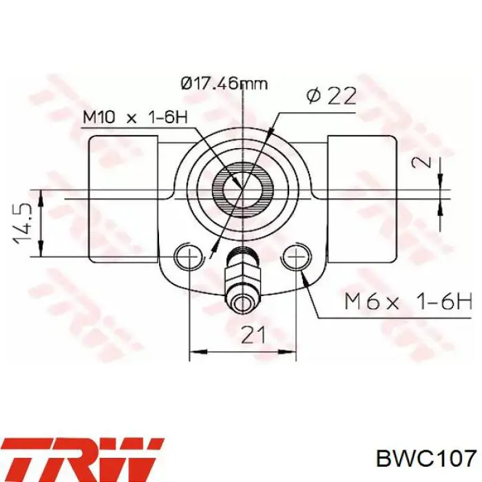 BWC107 TRW цилиндр тормозной колесный рабочий задний