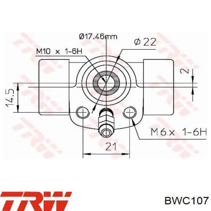 BWC107 TRW Цилиндр тормозной колесный, задний