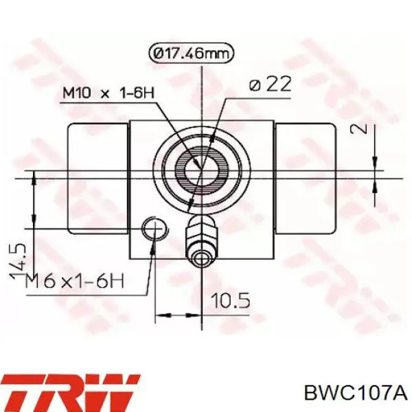 BWC107A TRW цилиндр тормозной колесный рабочий задний