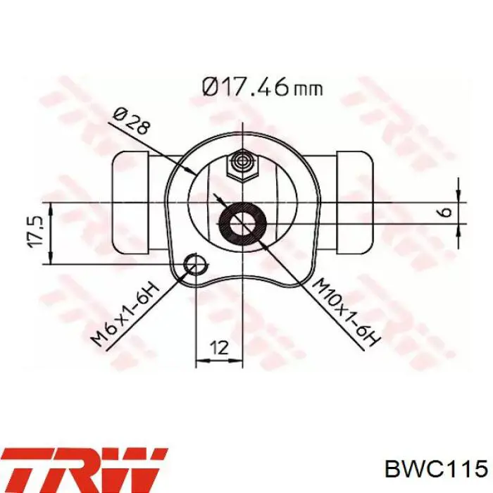 BWC115 TRW цилиндр тормозной колесный рабочий задний