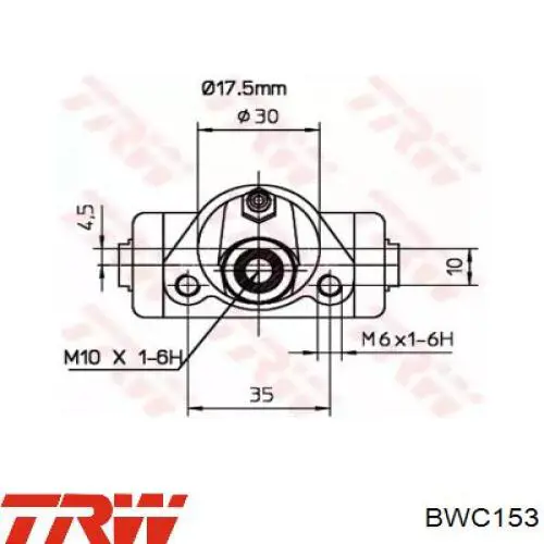 BWC153 TRW цилиндр тормозной колесный рабочий задний