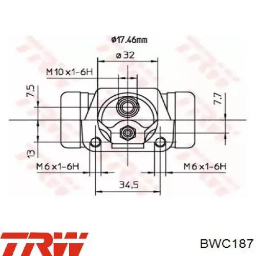 Цилиндр тормозной колесный BWC187 TRW