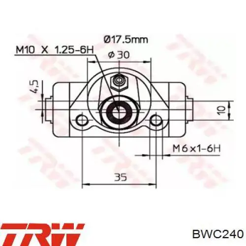 BWC240 TRW цилиндр тормозной колесный рабочий задний