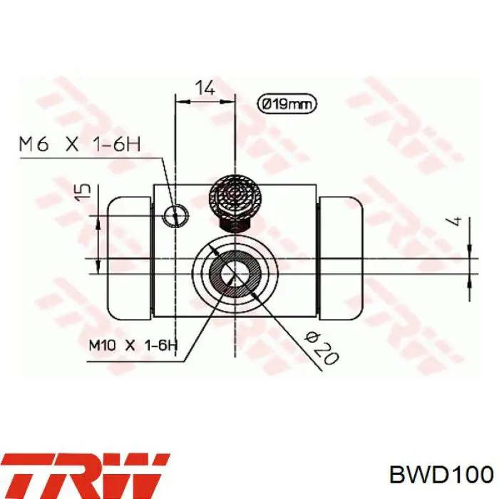 BWD100 TRW Цилиндр тормозной колесный, задний