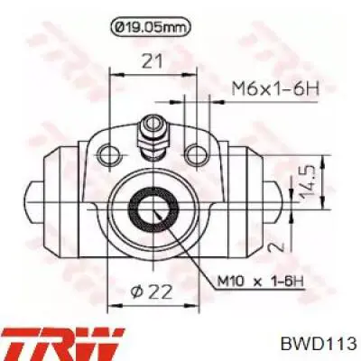 BWD113 TRW Цилиндр тормозной колесный, задний