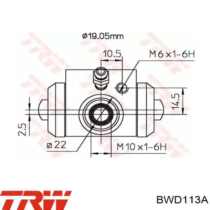 BWD113A TRW цилиндр тормозной колесный рабочий задний